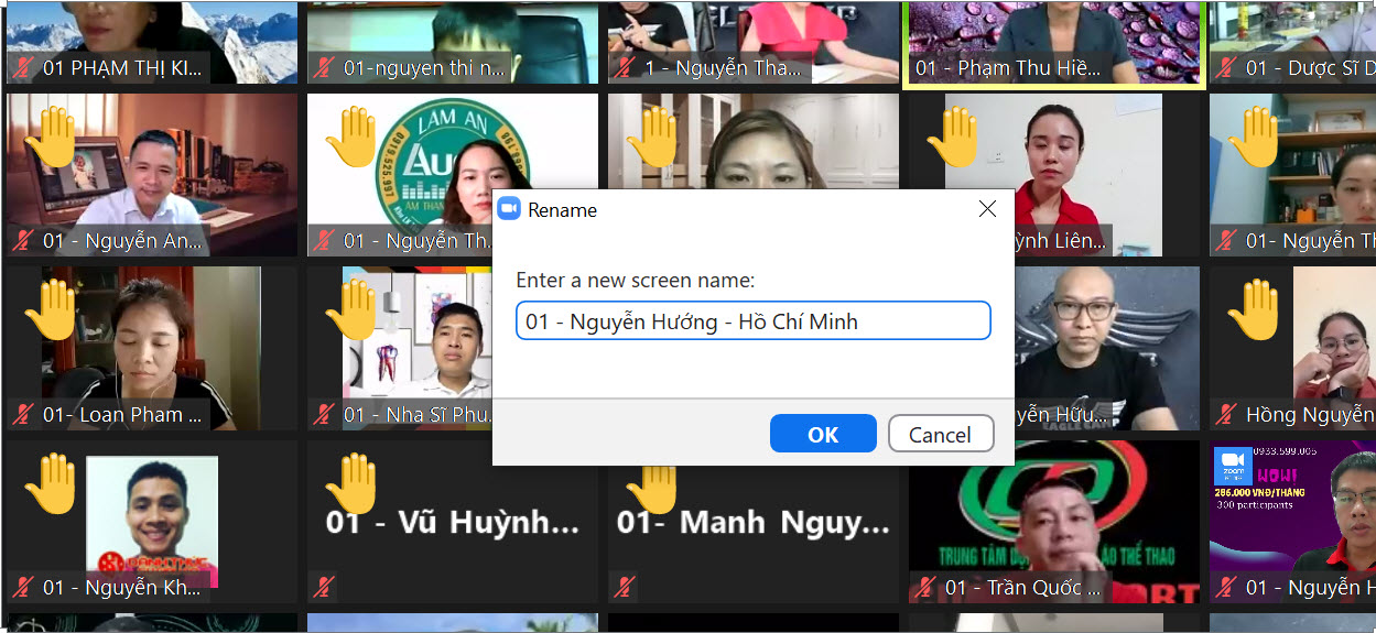 cách đổi tên zoom